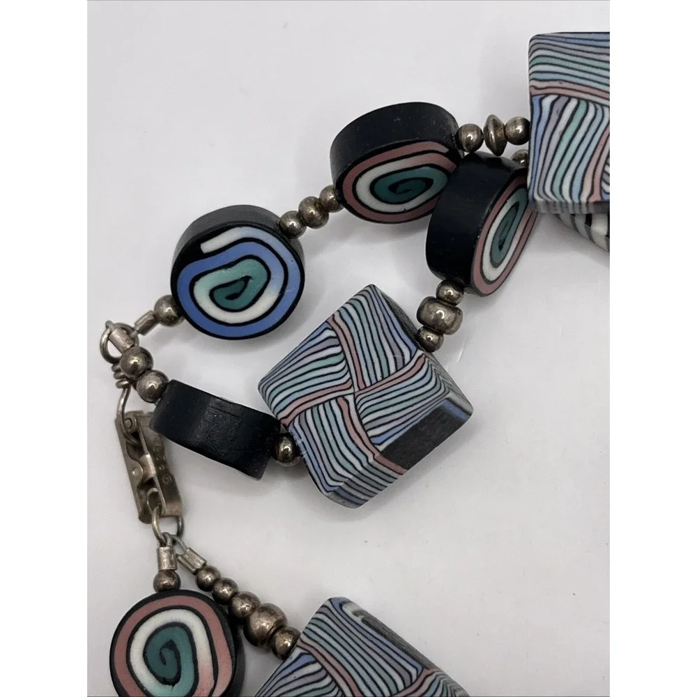 Artisan Polymer Clay Beaded Stretch Band‎ Women's Quartz Watch- New Battery